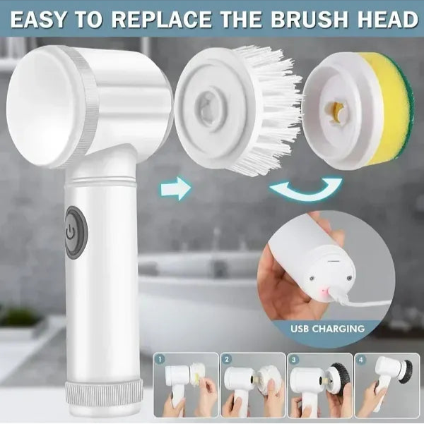 RinseScrub - Electric cleaning scrubber 5 in 1